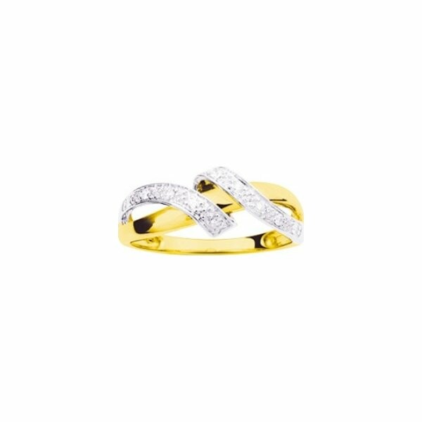 Bague en or jaune rhodié et oxyde de zirconium