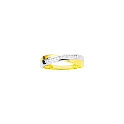 Bague en or blanc, or jaune et diamants de 0.11ct