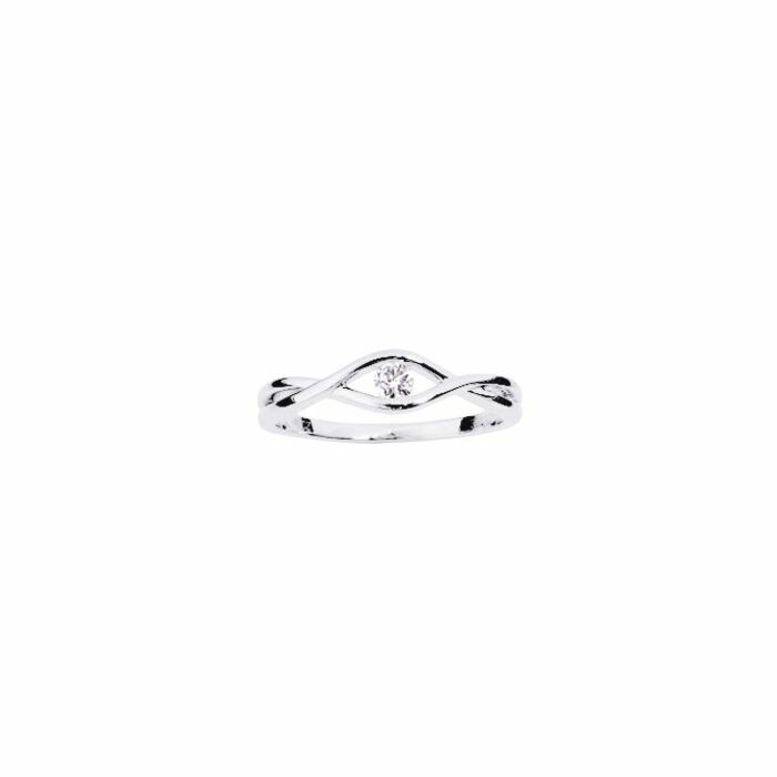 Solitaire en or blanc et diamant de 0.10ct