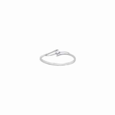 Solitaire en or blanc et diamant de 0.02ct