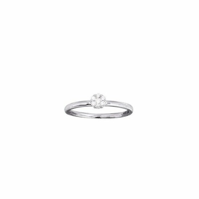 Bague en or blanc et diamants de 0.10ct