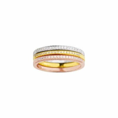 Bague en or blanc, or rose, or jaune et diamants de 0.25ct