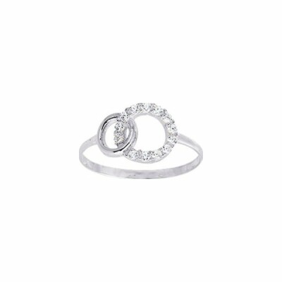 Bague en or blanc et oxyde de zirconium