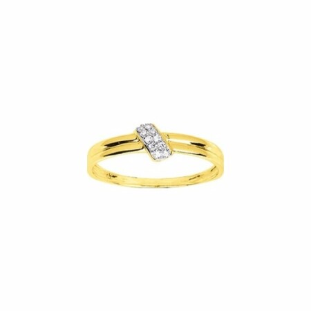 Bague en or jaune rhodié et oxyde de zirconium