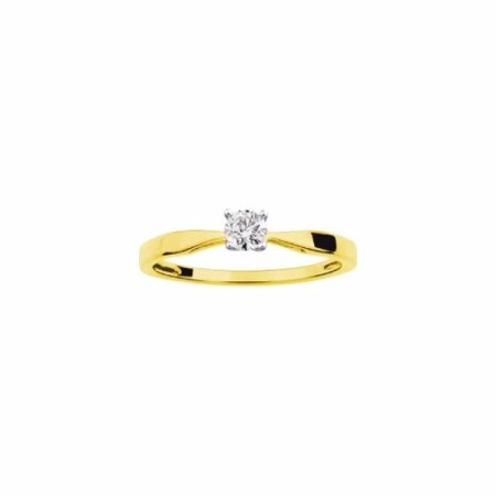 Solitaire en or jaune et diamant de 0.23ct