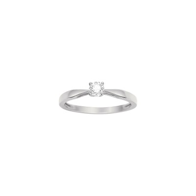 Solitaire en or blanc et diamant