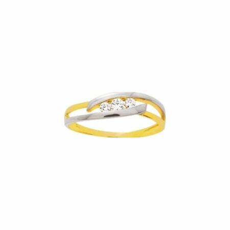 Bague en or jaune et oxyde de zirconium