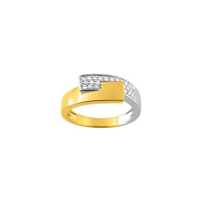 Bague en or jaune, or blanc et diamant