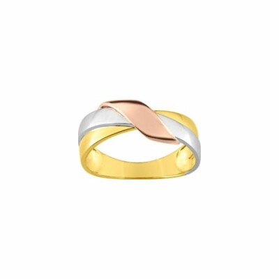 Bague en or jaune, or rose et or blanc