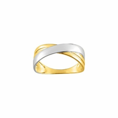 Bague en or jaune et rhodium