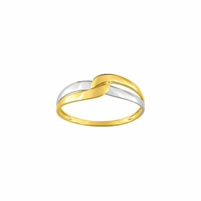 Bague en or jaune et rhodium