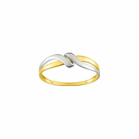 Bague en or jaune et rhodium