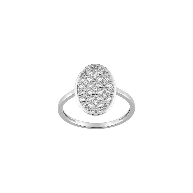 Bague en or blanc et diamant