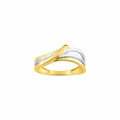 Bague en or jaune, or blanc rhodié