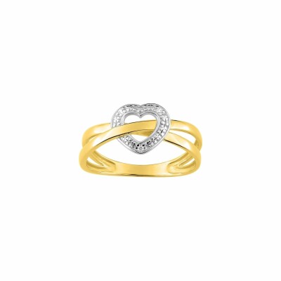 Bague en or jaune et diamants de 0.02ct