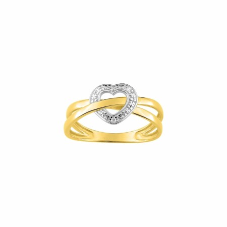 Bague en or jaune et diamants de 0.02ct