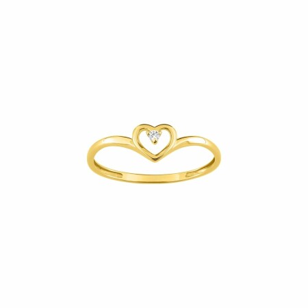 Bague en or jaune et diamant de 0.02ct