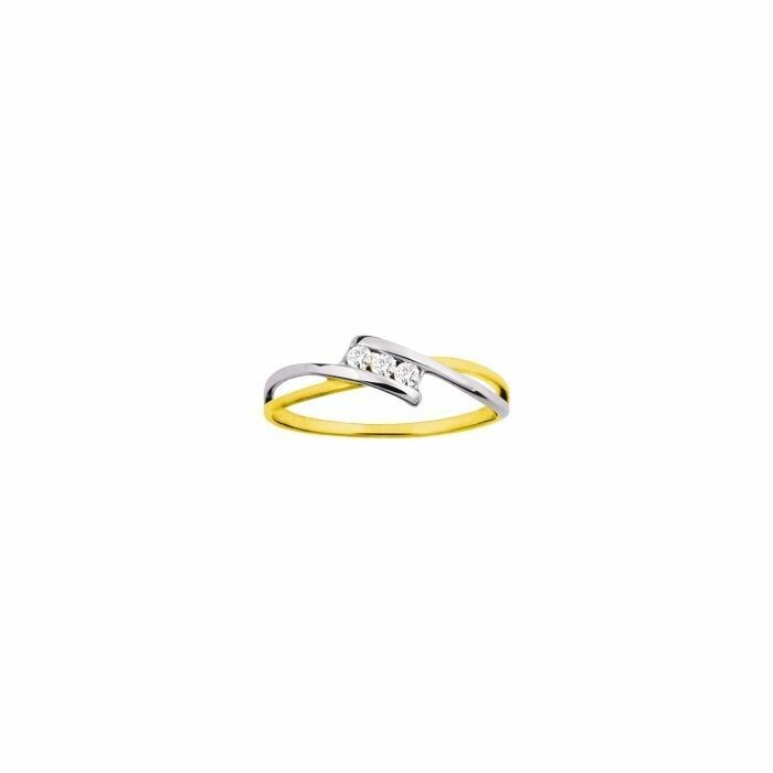 Bague en or blanc, or jaune et diamants de 0.08ct