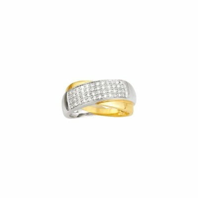 Bague en or blanc, or jaune et diamants de 0.20ct