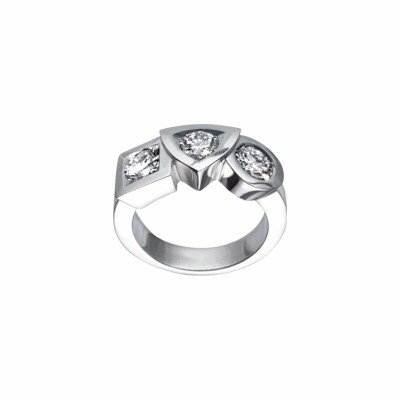 Bague Tournaire Alchimie Trilogy en or blanc et diamants