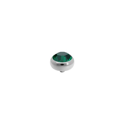 Top Qudo Sesto en acier et pierre de couleur emerald