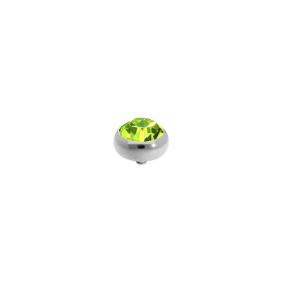 Top Qudo Sesto en acier et pierre de couleur citrus green
