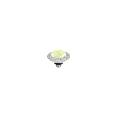 Top Qudo Tondo Deluxe en acier et pierre de couleur crystal soft yellow ignite