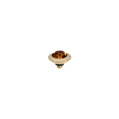 Top Qudo Tondo Deluxe en métal doré et pierre de couleur smoked topaz