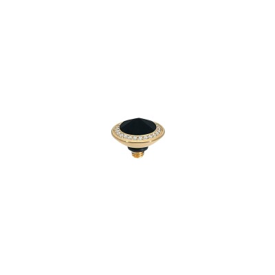 Top Qudo Tondo Deluxe en métal doré et pierre de couleur jet hematite