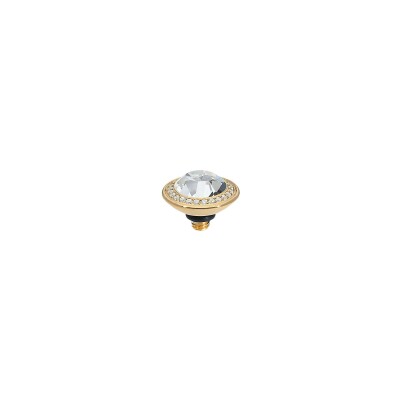 Top Qudo Tondo Deluxe en métal doré et pierre de couleur crystal