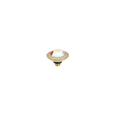 Top Qudo Tondo Deluxe en métal doré et pierre de couleur crystal aurora boreale