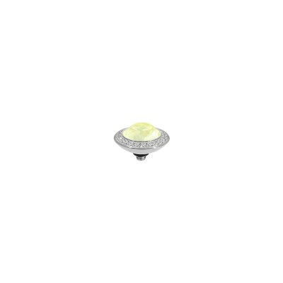 Top Qudo Tondo Deluxe en acier et pierre de couleur crystal soft yellow ignite