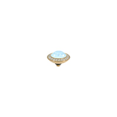 Top Qudo Tondo Deluxe en métal doré et pierre de couleur crystal sky ignite