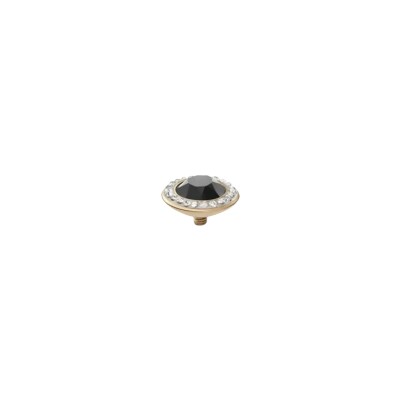 Top Qudo Tondo Deluxe en métal doré et pierre de couleur jet hematite