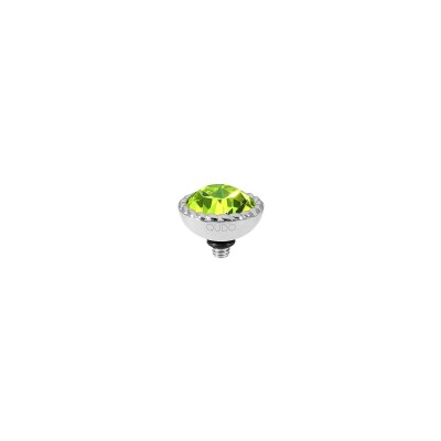 Top Qudo Bocconi en acier et pierre de couleur citrus green