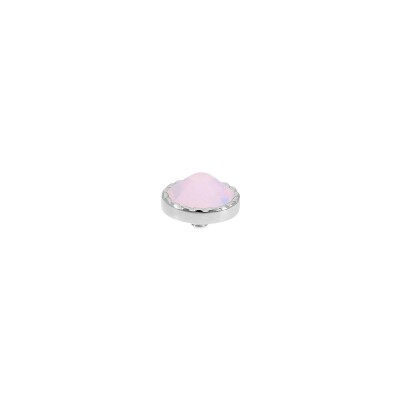Top Qudo Bocconi en acier et pierre de couleur rose opal