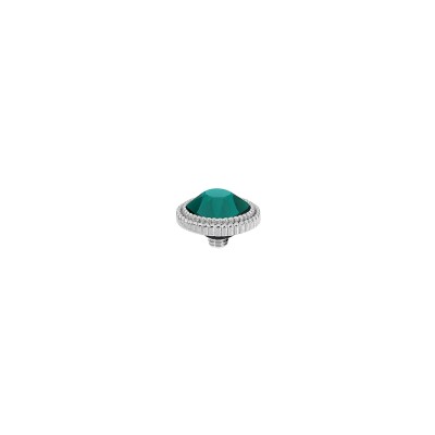 Top Qudo Fabero en acier et pierre de couleur emerald