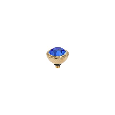 Top Qudo Fabero en métal doré et pierre de couleur sapphire