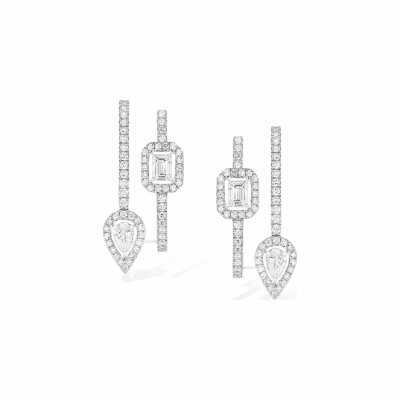 Messika My Twin creole earrings, white gold, diamonds