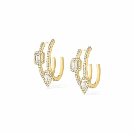 Messika My Twin creole earrings, yellow gold, diamonds