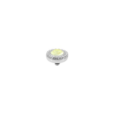 Top Qudo Ghiare en acier et pierre de couleur crystal soft yellow ignite