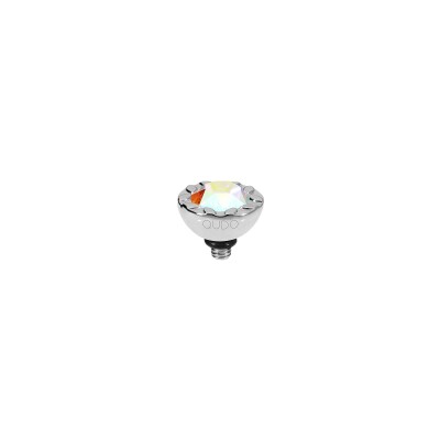 Top Qudo Melara en acier et pierre de couleur crystal aurora boreale