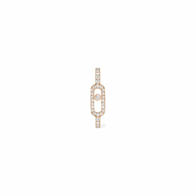Messika Move Uno single earring, rose gold and diamonds pave