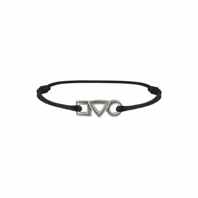 Bracelet sur cordon Tournaire Alchimie Trilogy grand modèle en argent