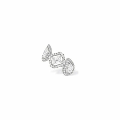 Mono boucle d'oreille clip Messika My Twin en or blanc et diamants