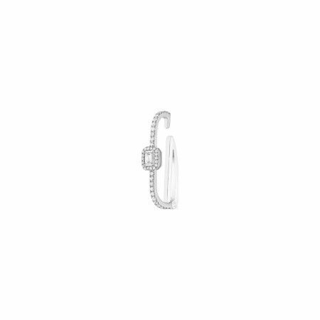 Mono boucle d'oreille clip lobe Messika My Twin en or blanc et diamants