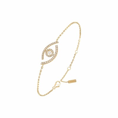 Messika Lucky Eye bracelet, yellow gold and pave diamonds