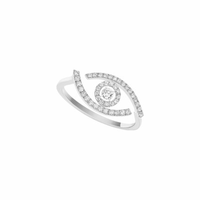 Bague Messika Lucky Eye pavée en or blanc et diamants