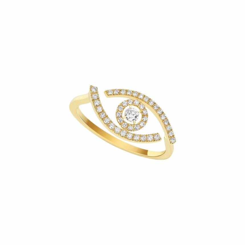 Messika Lucky Eye Pavé ring, yellow gold, diamonds