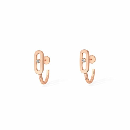 Messika Move Uno mini creole earrings, rose gold, diamonds